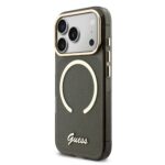 Guess IML Glitter Script Strap MagSafe Hoesje iPhone 17 Pro – Zwart - 1