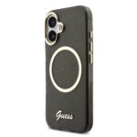 Guess IML Glitter Script Strap MagSafe Hoesje iPhone 17 – Zwart - 1