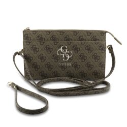 Guess PU 4G Metal Logo Handtas - Bruin
