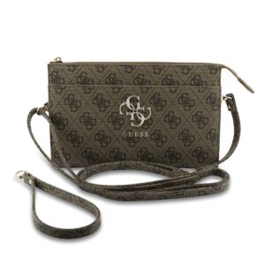 Guess PU 4G Metal Logo Handtas - Bruin