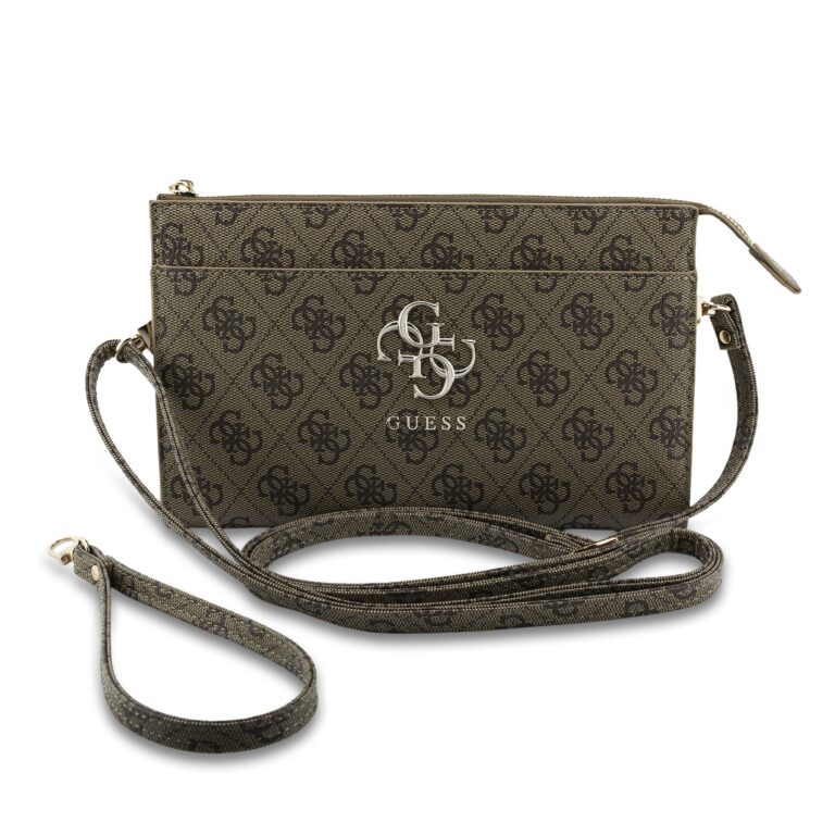 Guess PU 4G Metal Logo Handtas - Bruin