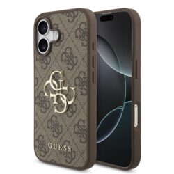 Guess PU 4G Metal Logo Hoesje iPhone 17 - Bruin