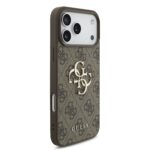 Guess PU 4G Metal Logo Hoesje iPhone 17 Pro Max – Bruin - 3