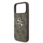 Guess PU 4G Metal Logo Hoesje iPhone 17 Pro Max – Bruin - 4