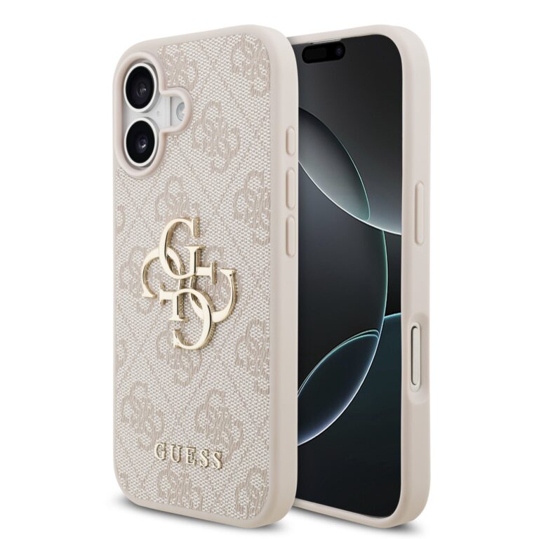 Guess PU 4G Metal Logo Hoesje iPhone 17 - Roze