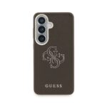 Guess PU 4G Resin Metal Logo Hoesje Samsung Galaxy S26 – Bruin - 2