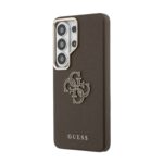 Guess PU 4G Resin Metal Logo Hoesje Samsung Galaxy S26 Ultra – Bruin - 1