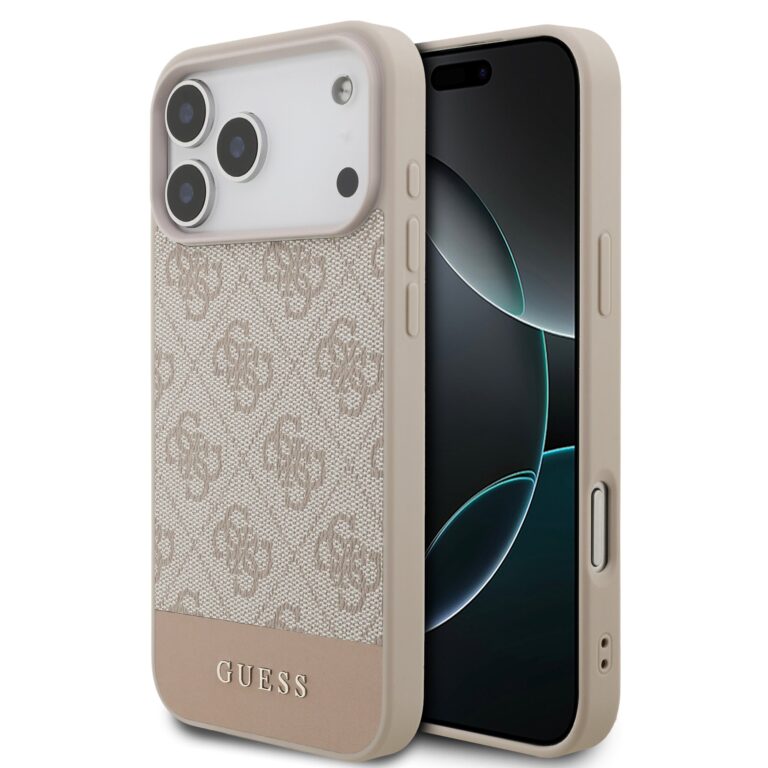 Guess PU 4G Stripe Hoesje iPhone 17 Pro Max - Roze