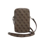 Guess PU 4G Triangle Logo Universeel Telefoontasje met Rits - Bruin - afbeelding 2