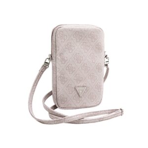 Guess PU 4G Triangle Logo Universeel Telefoontasje met Rits - Roze