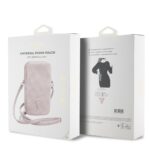 Guess PU 4G Triangle Logo Universeel Telefoontasje met Rits – Roze - 4