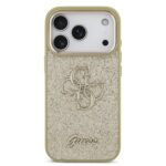 Guess PU Fixed Glitter 4G Metal Frame Hoesje iPhone 17 Pro – Goud - 2