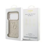 Guess PU Fixed Glitter 4G Metal Frame Hoesje iPhone 17 Pro – Goud - 6