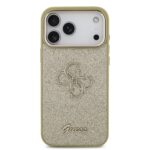 Guess PU Fixed Glitter 4G Metal Frame Hoesje iPhone 17 Pro Max – Goud - 2
