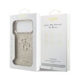 Guess PU Fixed Glitter 4G Metal Frame Hoesje iPhone 17 Pro Max – Goud - 6