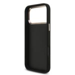 Guess PU Fixed Glitter 4G Metal Frame Hoesje iPhone 17 Pro Max – Zwart - 5