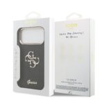 Guess PU Fixed Glitter 4G Metal Frame Hoesje iPhone 17 Pro Max – Zwart - 6