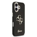 Guess PU Fixed Glitter 4G Metal Frame Hoesje iPhone 17 – Zwart - 3