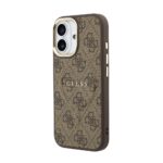 Guess PU Leather 4G Gold Frame MagSafe Hoesje iPhone 17 – Bruin - 1
