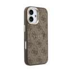 Guess PU Leather 4G Gold Frame MagSafe Hoesje iPhone 17 – Bruin - 3