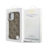 Guess PU Leather 4G Gold Frame MagSafe Hoesje iPhone 17 – Bruin - 6
