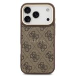 Guess PU Leather 4G Gold Frame MagSafe Hoesje iPhone 17 Pro – Bruin - 2