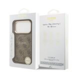 Guess PU Leather 4G Gold Frame MagSafe Hoesje iPhone 17 Pro – Bruin - 6