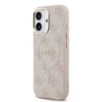 Guess PU Leather 4G Gold Frame MagSafe Hoesje iPhone 17 – Roze - 1