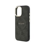 Guess PU Leather 4G Gold Frame MagSafe Hoesje iPhone 17 – Zwart - 4