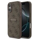 Guess PU Leather 4G MagSafe Hoesje iPhone 17 - Bruin
