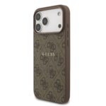 Guess PU Leather 4G MagSafe Hoesje iPhone 17 Pro Max – Bruin - 1