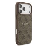 Guess PU Leather 4G MagSafe Hoesje iPhone 17 Pro Max – Bruin - 3