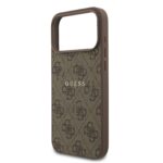 Guess PU Leather 4G MagSafe Hoesje iPhone 17 Pro Max – Bruin - 4