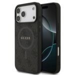 Guess PU Leather 4G MagSafe Hoesje iPhone 17 Pro Max - Zwart