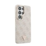 Guess PU Leather 4G Strass Triangle Magnetisch Hoesje Samsung Galaxy S26 Ultra – Roze - 3