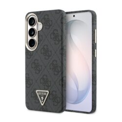 Guess PU Leather 4G Strass Triangle Magnetisch Hoesje Samsung Galaxy S26 - Zwart