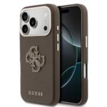 Guess PU Resin Logo Hoesje iPhone 17 Pro Max - Bruin