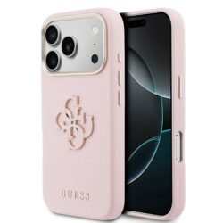 Guess PU Resin Logo Hoesje iPhone 17 Pro - Roze