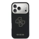 Guess PU Resin Logo Hoesje iPhone 17 Pro Max – Zwart - 2