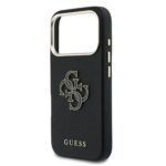 Guess PU Resin Logo Hoesje iPhone 17 Pro Max – Zwart - 4