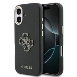 Guess PU Resin Logo Hoesje iPhone 17 - Zwart