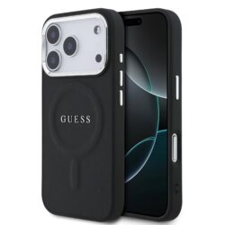 Guess PU Saffiano MagSafe Hoesje iPhone 17 Pro - Zwart