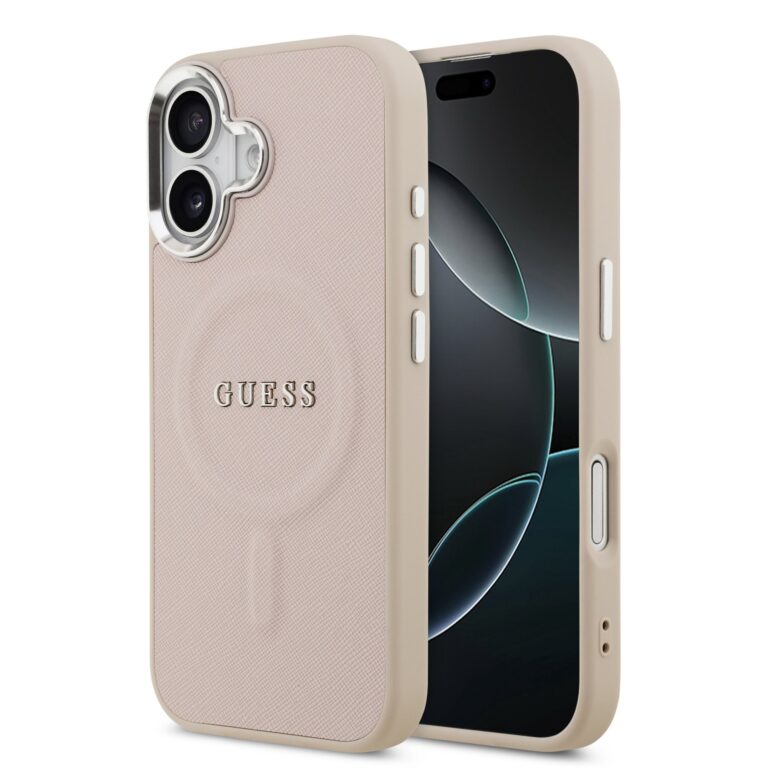 Guess PU Saffiano MagSafe Hoesje iPhone 17 - Roze