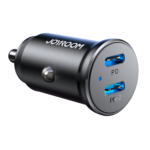 Joyroom 30W Dual USB-C Mini Autolader - Zwart