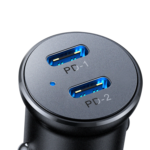 Joyroom 30W Dual USB-C Mini Autolader – Zwart - 3