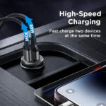 Joyroom 30W Dual USB-C Mini Autolader – Zwart - 7