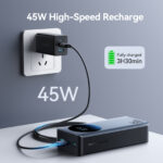 Joyroom 65W Fast Charge Powerbank 30000mAh met LED Display – Zwart - 8