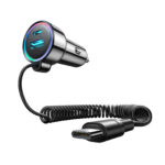 Joyroom 72W 3-in-1 Autolader met 1.6m USB-C Kabel – Zwart - 5