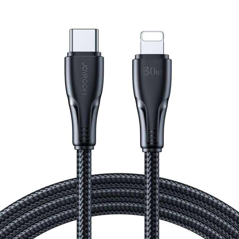 Joyroom Surpass Series 20W USB-C naar Lightning Kabel 0.25 Meter - Zwart