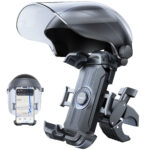 Joyroom Telefoonhouder met Zonnescherm voor Fiets en Motor – Zwart Main Image
